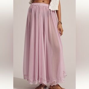 ANTHROPOLOGIE SHEER MAXI SKIRT SIZE L MSRP 128.00 NWT
